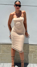 Load image into Gallery viewer, Gorgeous Dream Girl Ruched Midi in Latte